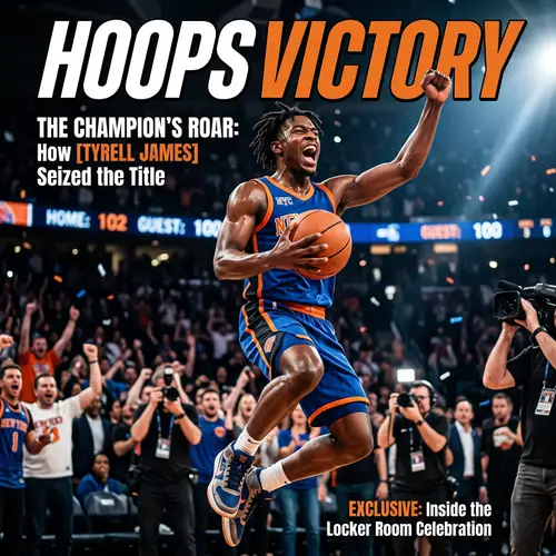 Triumphant Black Male Basketball Player Celebrating Victory