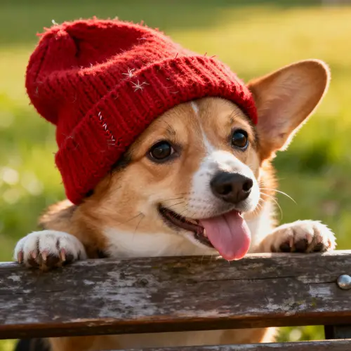 Adorable Dog in Hat - Cute & Friendly Companion