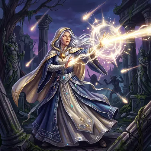 Epic Aasimar Sorceress: Nina Zenik Art