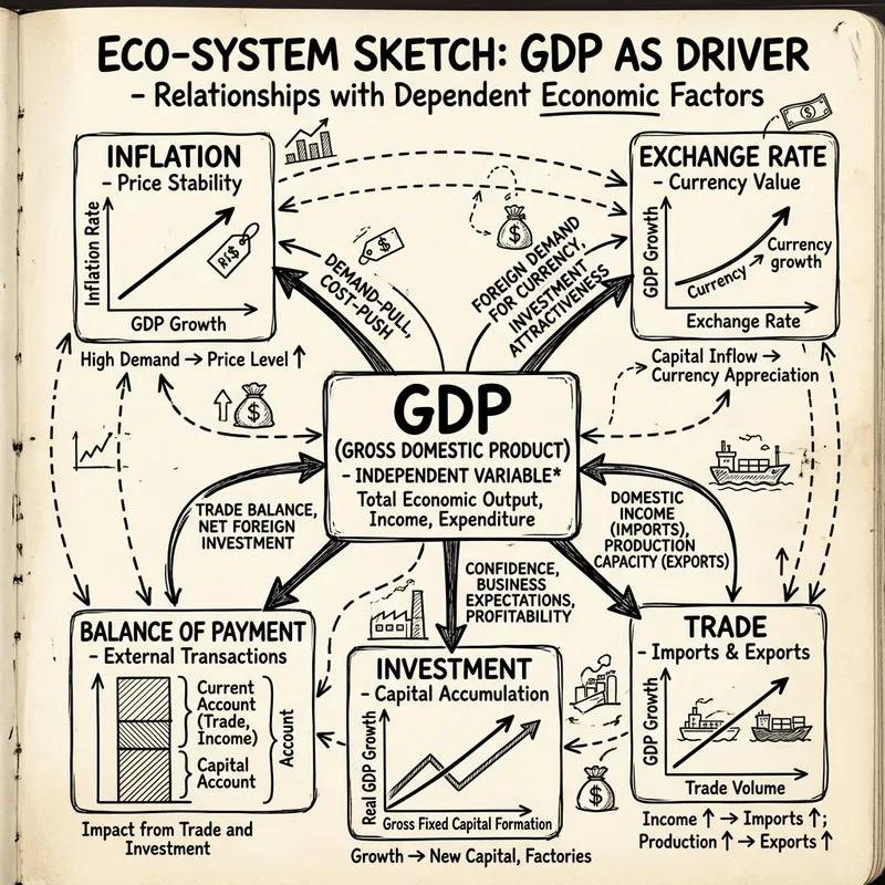 Relationship Between GDP, Inflation, Exchange Rate, Trade, Investment & BOP