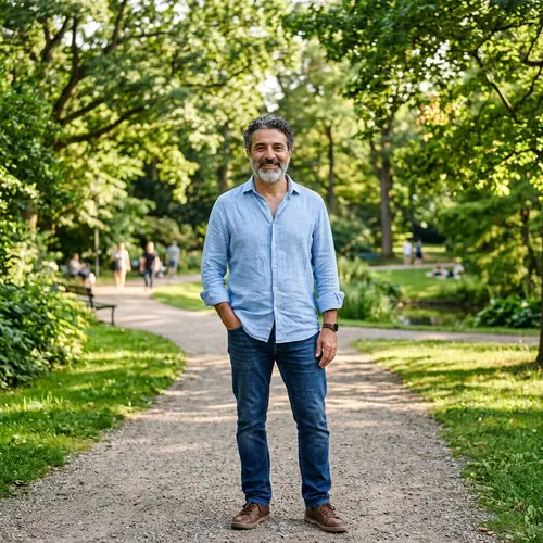 Serene Park Portrait of an Italian Man