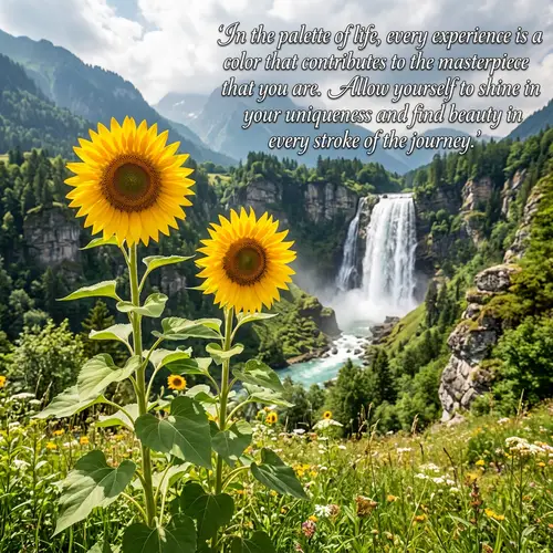Sunflowers and Waterfall: A Unique Life Journey