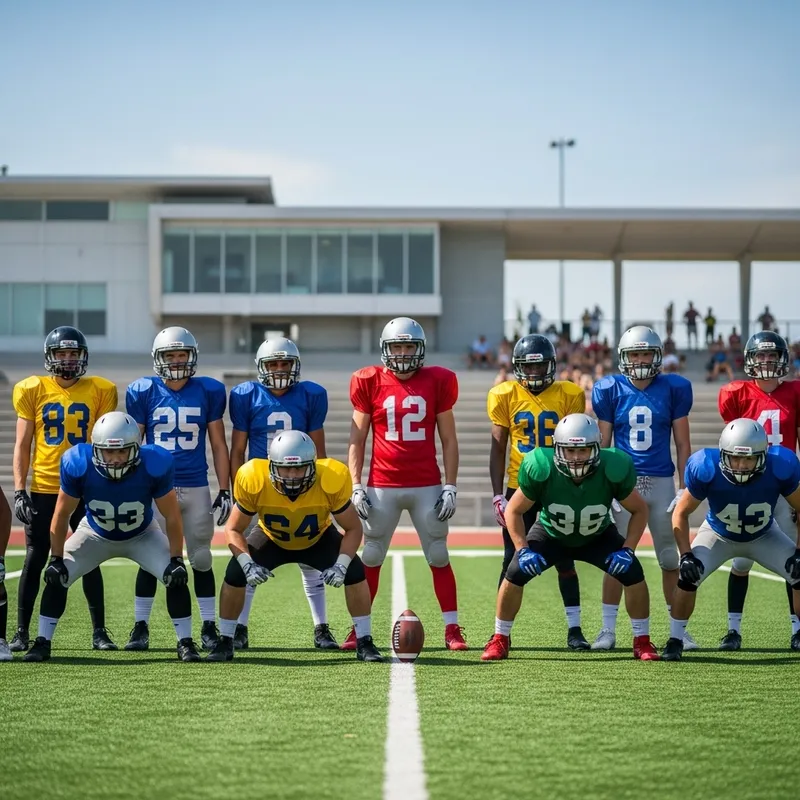 Diverse Football Team on Modern Field Setup