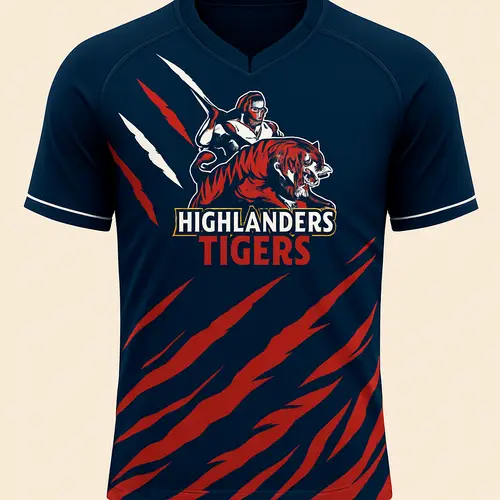 Modern Rugby Team Jersey Design with Tiger Stripes