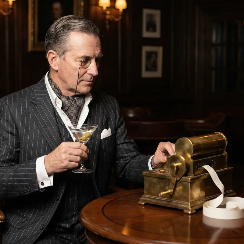 Dapper Gentleman with Monocle and Martini