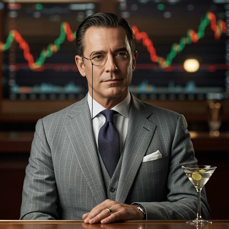 Dapper Gentleman with Monocle and Martini