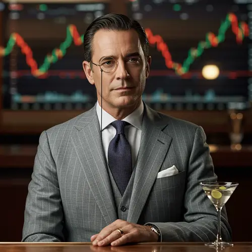 Dapper Gentleman with Monocle and Martini