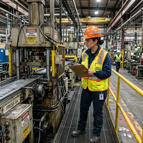 Hispanic Female Worker Safety Inspection - Ensuring Secure Workplace