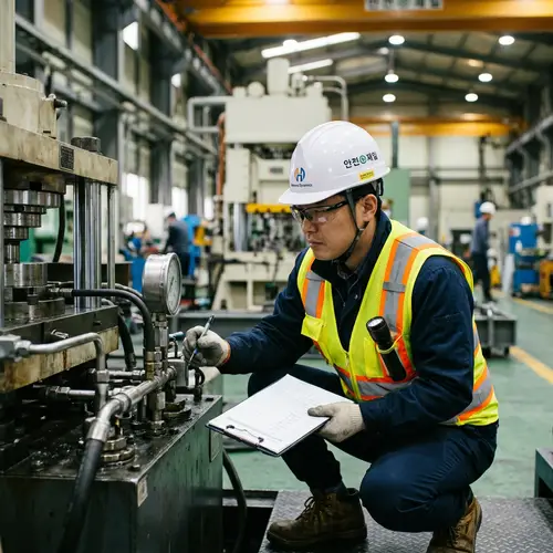 Korean Male Worker Safety Inspection