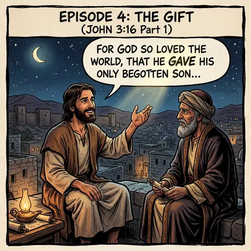 Comic Panel of God's Love - John 3:16 Episode