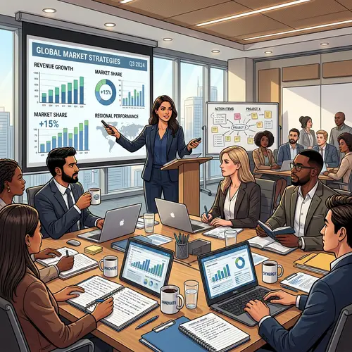 Professional Business Presentation Environment with Diverse Participants