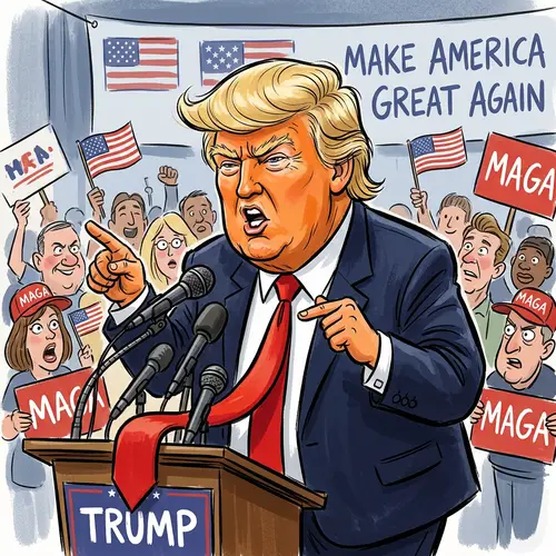 Funny Trump Cartoon | Political Satire Art