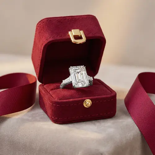 Exquisite Emerald-Cut Diamond Engagement Ring