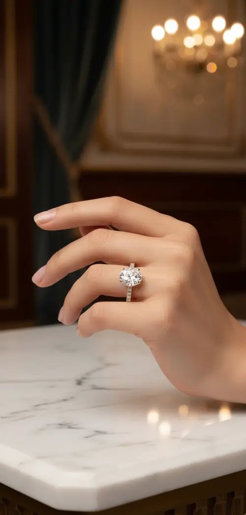 Luxury Diamond Ring Model Display