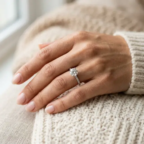 Elegant Ring on Lady's Hand - Fine Jewelry