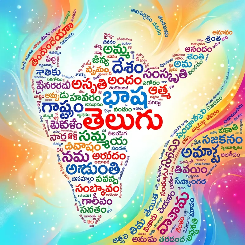 Vibrant Telugu Keyword Cloud