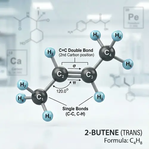 Detailed Molecular Structure of 2-Butene: Alkene Illustration