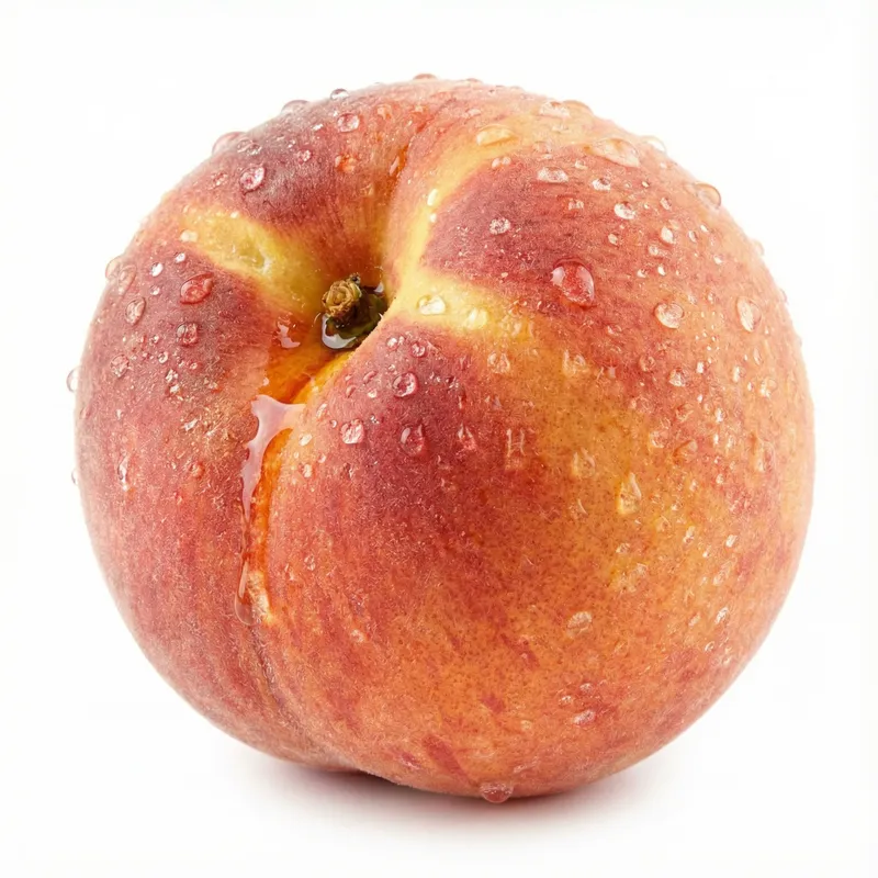 Juicy Peach on White Background