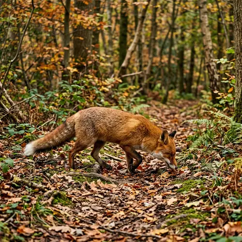 Searching Fox in the Woods - Detailed Photo