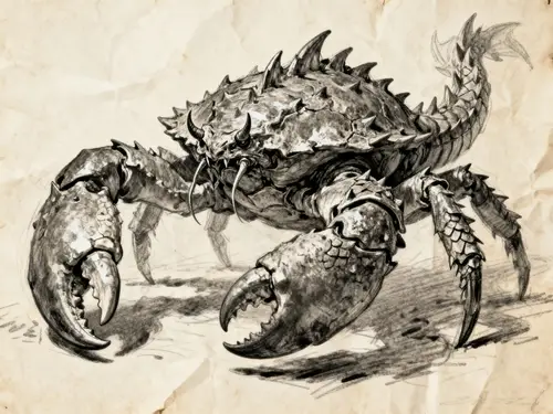 Fantastical Draconic Crab Concept Art Sketch