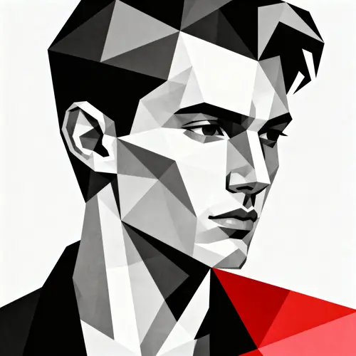 Geometric Low-Poly Portrait of a Man