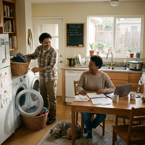 Married Couple Minding Their Household