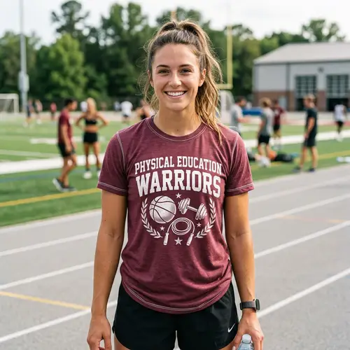 Physical Education Warriors Maroon T-Shirt | Active Wear Apparel