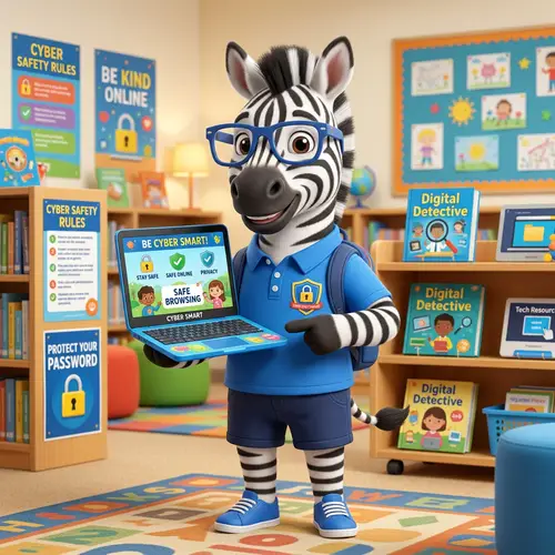 Smart Zebra Mascot for Cyber Safety Kids