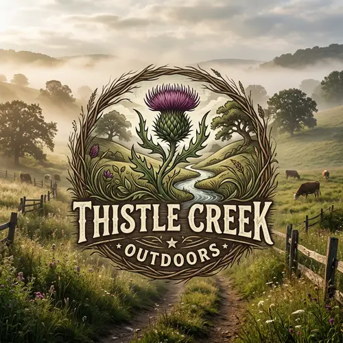Thistle Creek Outdoors Logo Design - Rustic and Vibrant