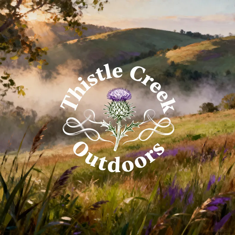 Thistle Creek Outdoors Logo Design - Rustic and Vibrant