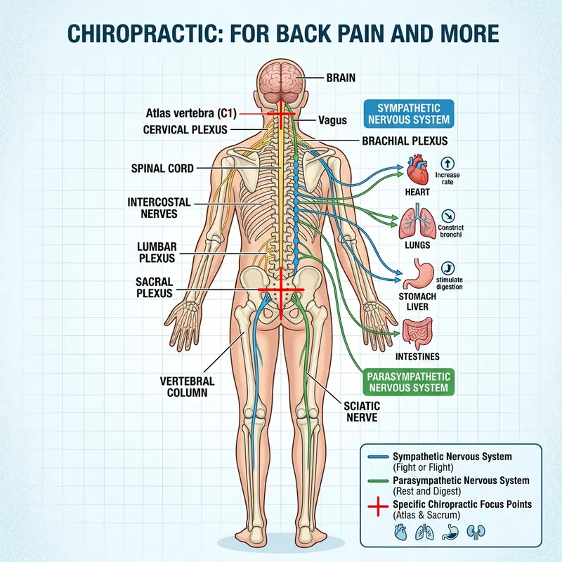 Human Sympathetic & Parasympathetic Nervous System Anatomy | Chiropractic Illustration
