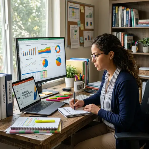 Hispanic Female Data Analyst: Precision in Presentations & Reports