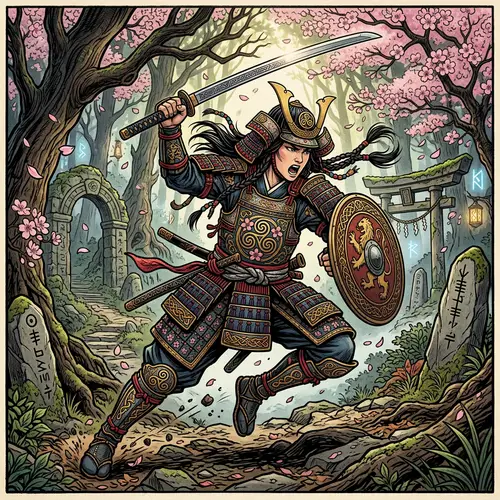 Fierce Female Warrior: Japanese Celtic Descent in Samurai Armor