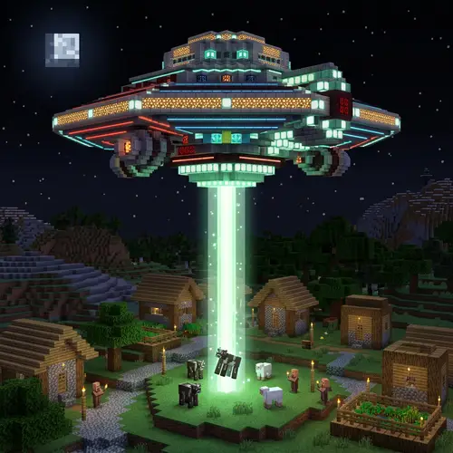 Minecraft UFO: A Blocky Abduction Adventure