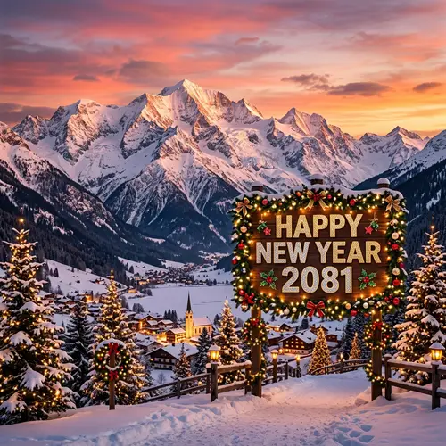 New Year 2081 Celebration in Majestic Mountains