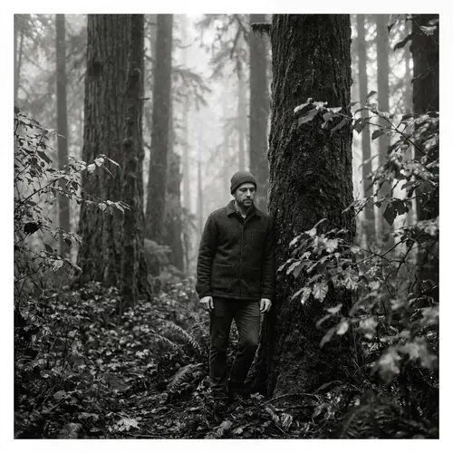 Misty Forest Solitude: Vintage Black & White Photography