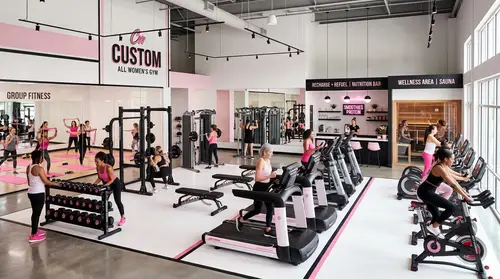 Beautiful Custom Women's Gym with Premium Equipment