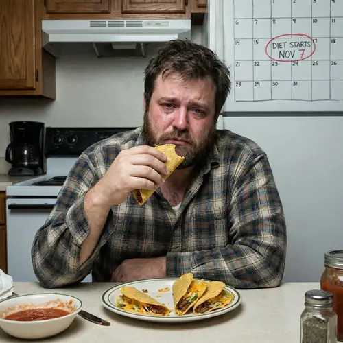 Sad Guy on a Tacos Diet - No Eating Until November 7th