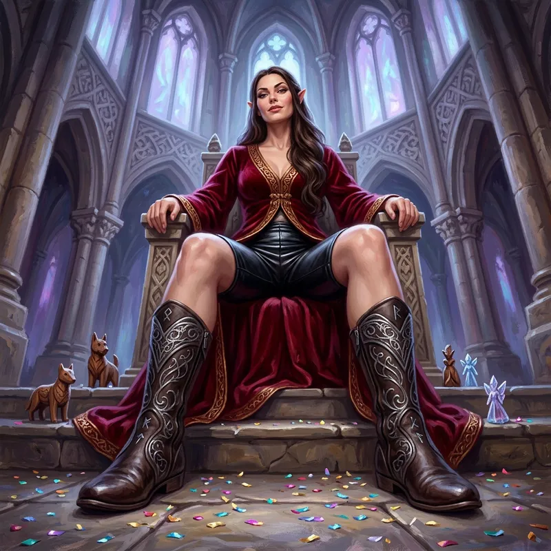 Empowered Tolkien-inspired Female Elven Sorceress Painting