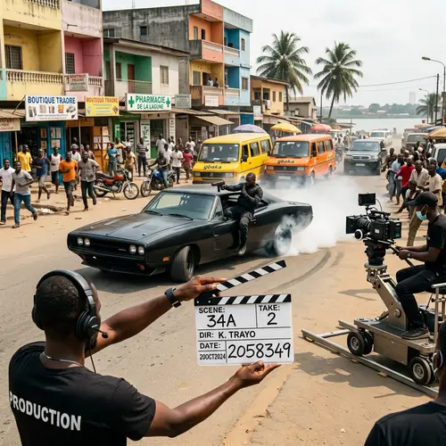 Action Movie Scene Filmed in Abidjan