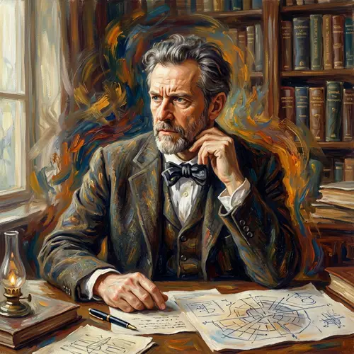 Distinguished Male Intellectual in Impressionist Style | Sociological Concept Art