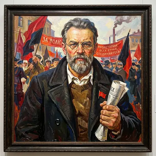 Bold Brushstroke Portrait with Socialist Realism Style