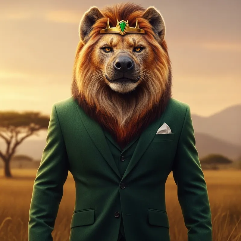 Hyena in Green Suit - The Lion King Style Art