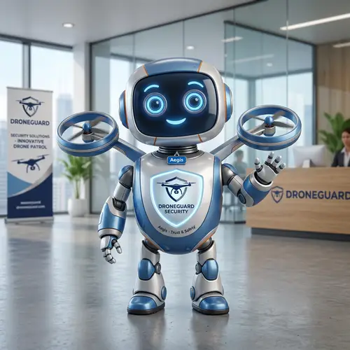 Friendly Robot Mascot for Security Drones