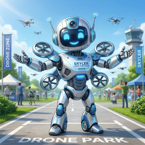 Friendly Robot Mascot for Drones Design