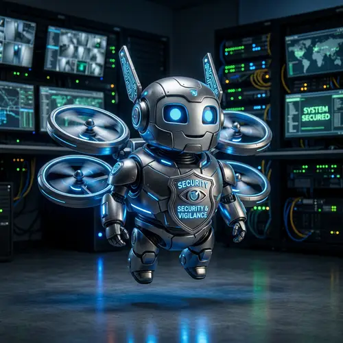 Innovative Robot Mascot for Security Drones