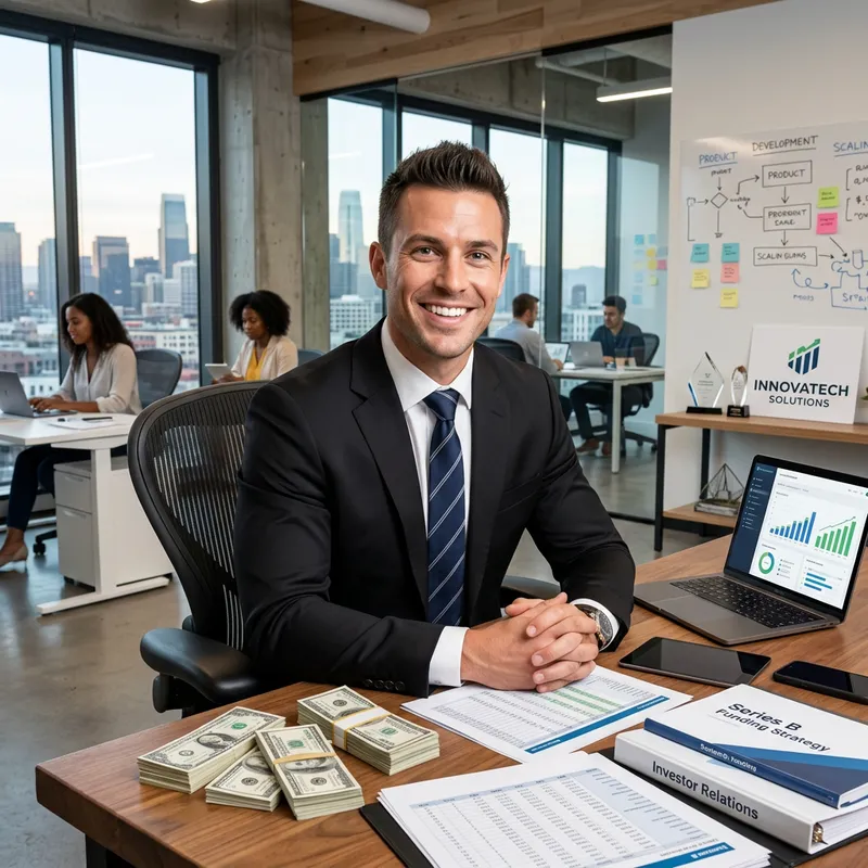 Successful Entrepreneur Elon Musk in Wealthy Office