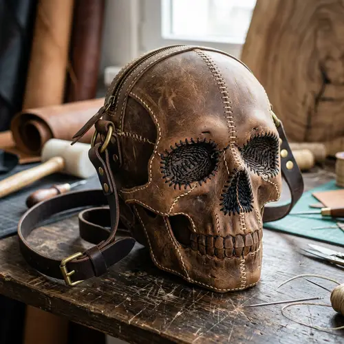 3D Skull Leather Bag Pattern