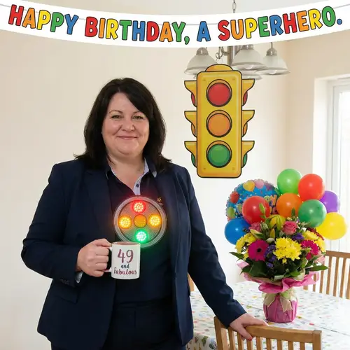 Humorous Female Superhero Birthday Wishes Portrait