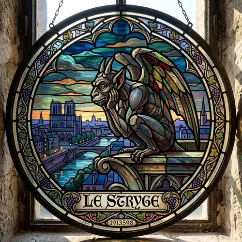 Stained Glass Art: Gargoyle Le Stryge